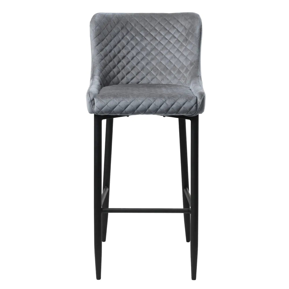 Rivelle Grey Velvet Counter Bar Stool