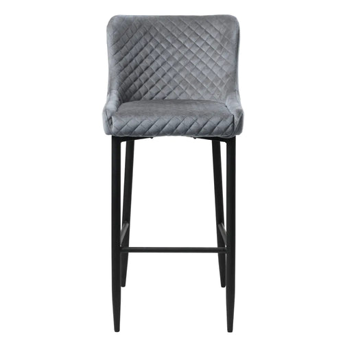 Rivelle Grey Velvet Counter Bar Stool