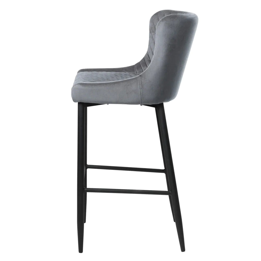 Rivelle Grey Velvet Counter Bar Stool